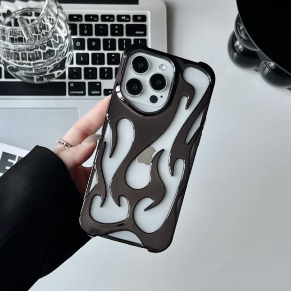 Electroplating Hollow Heat Dissipation Phone Case Flame Pattern High-grade Soft Shell - Image 5