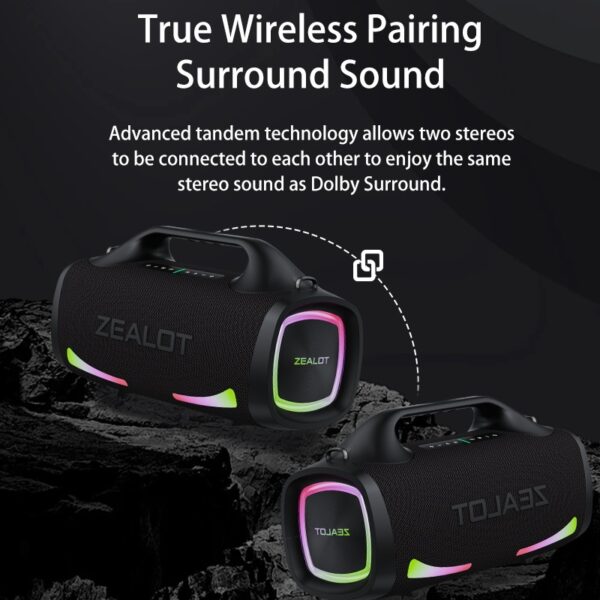 100W Wireless Speaker-24000mAh Battery, IPX5 Waterproof, Loud Stereo Sound And Strong Bass, Perfect For Family, Car, Outdoor, Camping, Party - Image 8