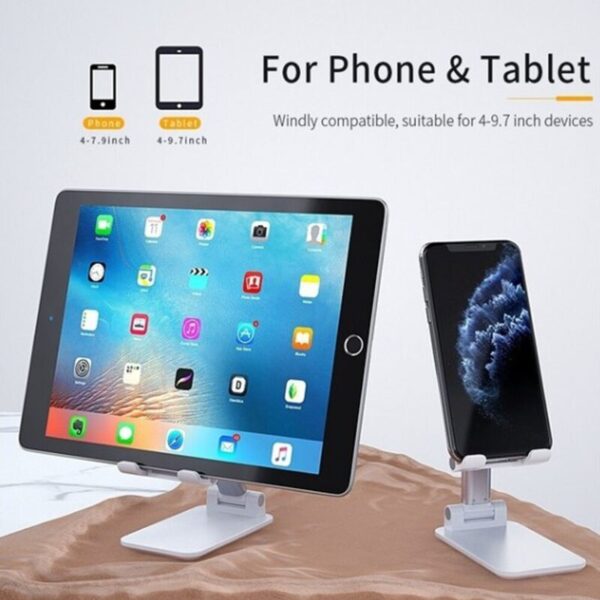 Metal Desktop Tablet Holder Table Cell Foldable Extend Support Desk Mobile Phone Holder Stand For iPhone iPad Adjustable - Image 3