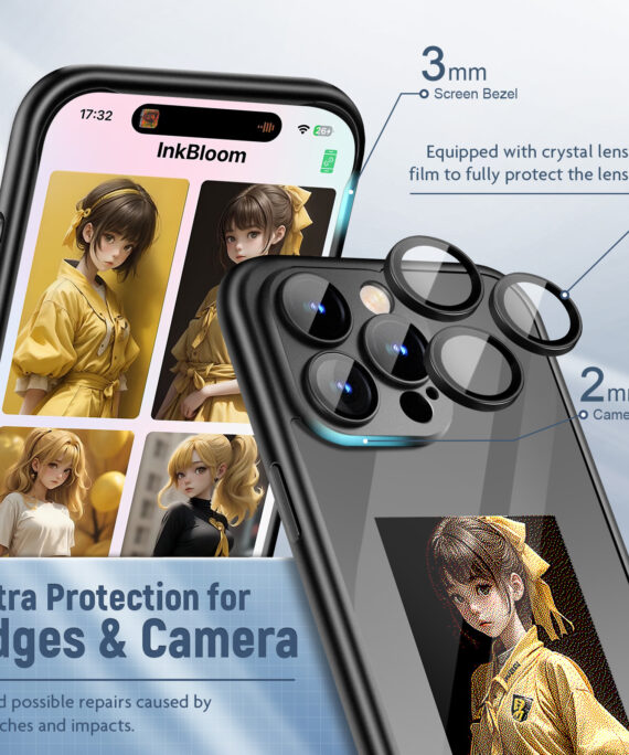 IPhone15 PRO PROMAX NFC Ink Screen Flip Phone Case Smart Creative DIY Custom All-Inclusive Case