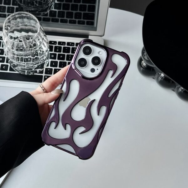 Electroplating Hollow Heat Dissipation Phone Case Flame Pattern High-grade Soft Shell - Image 10