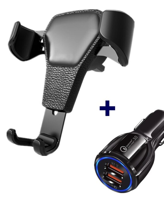 Leather grain gravity mobile phone car holder