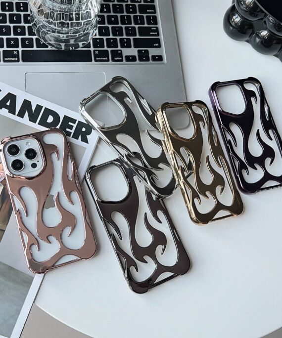 Electroplating Hollow Heat Dissipation Phone Case Flame Pattern High-grade Soft Shell