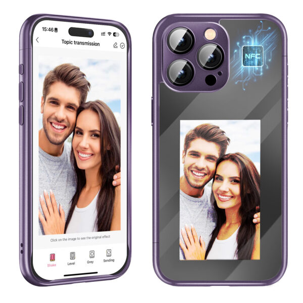 IPhone15 PRO PROMAX NFC Ink Screen Flip Phone Case Smart Creative DIY Custom All-Inclusive Case - Image 6