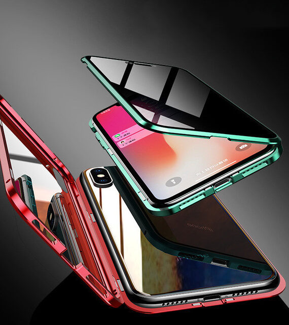 Phone Case Anti-peep Magnetic Protective Shell Magnetic Privacy Glass Case For Phone