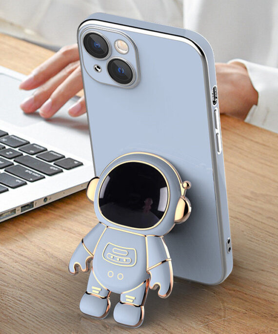 3D Astronaut Phone Case Anti-Drop Electroplating Bracket