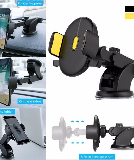 Car Phone Holder Long Rod Telescopic Car Dashboard Suction Cup Type