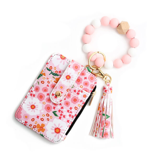 Women's Floral Print Leather Card Bag - Image 8