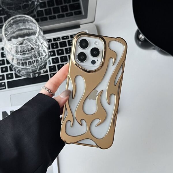 Electroplating Hollow Heat Dissipation Phone Case Flame Pattern High-grade Soft Shell - Image 4