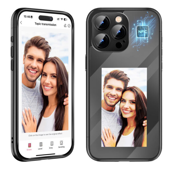 IPhone15 PRO PROMAX NFC Ink Screen Flip Phone Case Smart Creative DIY Custom All-Inclusive Case - Image 2