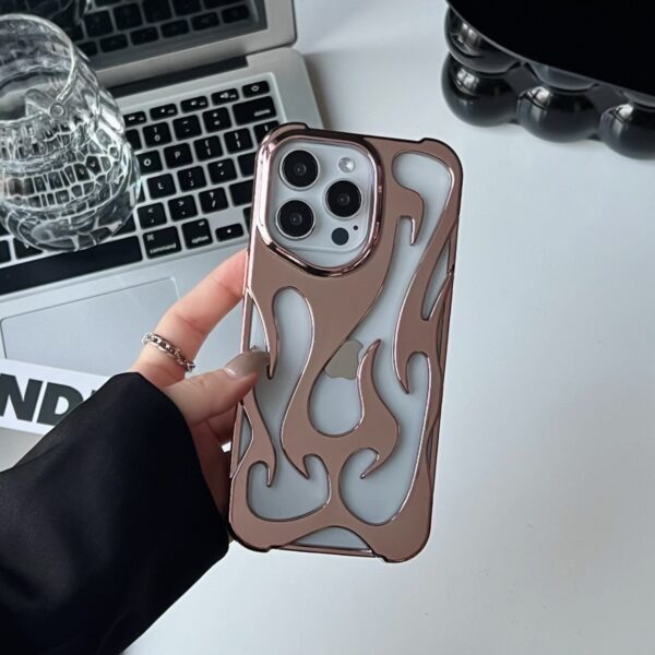 Electroplating Hollow Heat Dissipation Phone Case Flame Pattern High-grade Soft Shell - Image 6