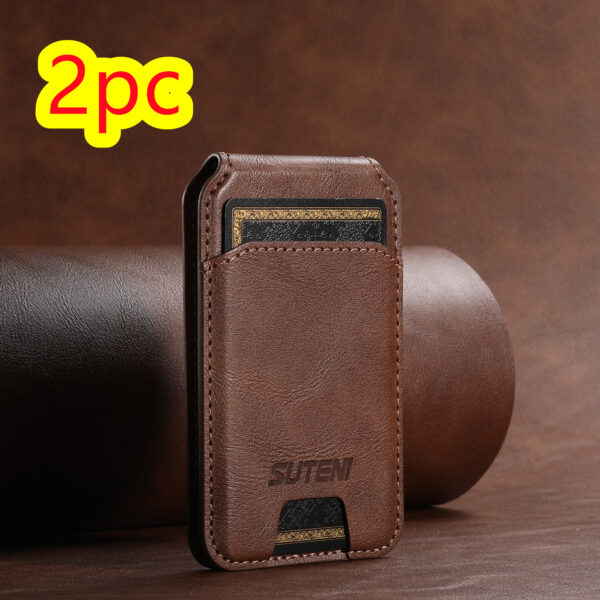 Android Universal Phone Magnetic Card Holder MagSafe Magnetic Ring PU Leather - Image 10