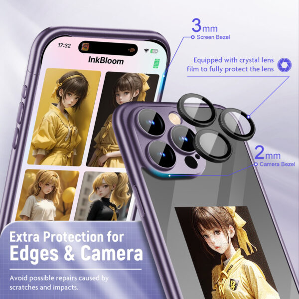 IPhone15 PRO PROMAX NFC Ink Screen Flip Phone Case Smart Creative DIY Custom All-Inclusive Case - Image 3