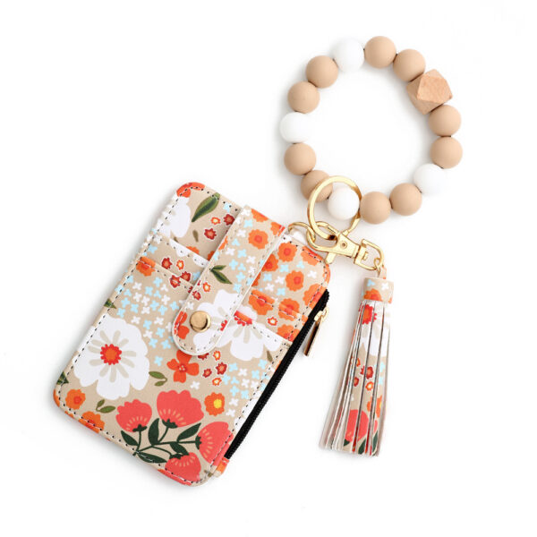 Women's Floral Print Leather Card Bag - Image 4