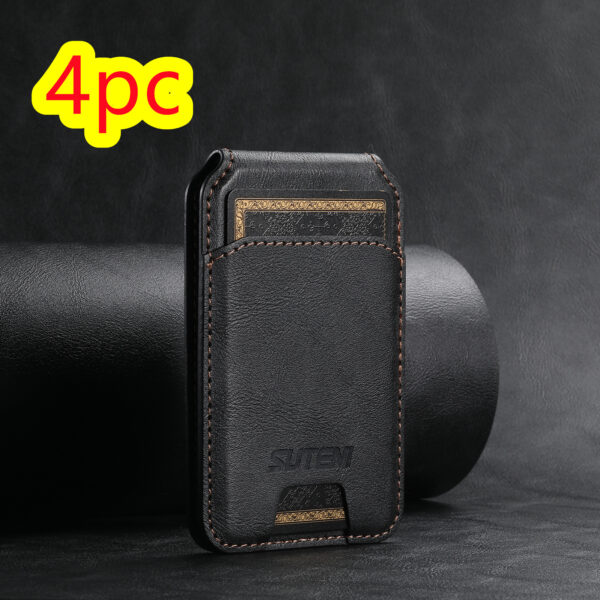 Android Universal Phone Magnetic Card Holder MagSafe Magnetic Ring PU Leather - Image 3