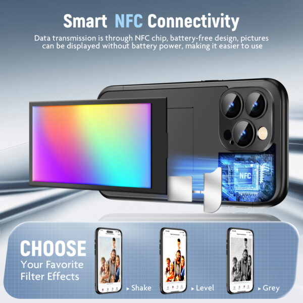 IPhone15 PRO PROMAX NFC Ink Screen Flip Phone Case Smart Creative DIY Custom All-Inclusive Case - Image 8