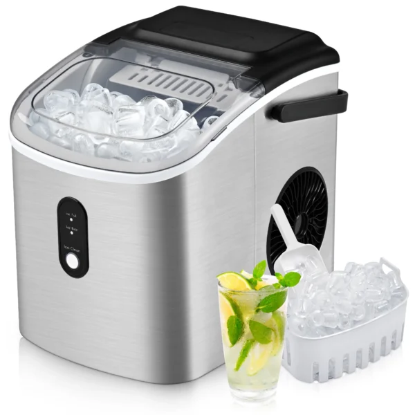 SIMZLIFE Portable Ice Maker Machine 26.5lbs/Day 9 Cubes in 6 Mins with Auto-Cleaning Basket and Scoop for Kitchen Office Party - Image 7