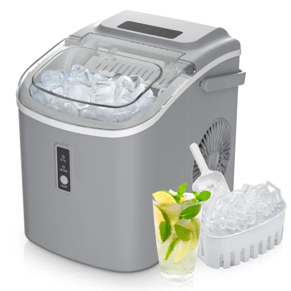 SIMZLIFE Portable Ice Maker Machine 26.5lbs/Day 9 Cubes in 6 Mins with Auto-Cleaning Basket and Scoop for Kitchen Office Party - Image 10