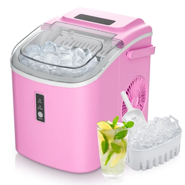 SIMZLIFE Portable Ice Maker Machine 26.5lbs/Day 9 Cubes in 6 Mins with Auto-Cleaning Basket and Scoop for Kitchen Office Party - Image 9