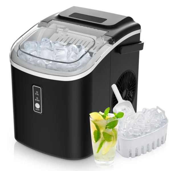 SIMZLIFE Portable Ice Maker Machine 26.5lbs/Day 9 Cubes in 6 Mins with Auto-Cleaning Basket and Scoop for Kitchen Office Party - Image 11