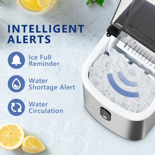 SIMZLIFE Portable Ice Maker Machine 26.5lbs/Day 9 Cubes in 6 Mins with Auto-Cleaning Basket and Scoop for Kitchen Office Party - Image 17
