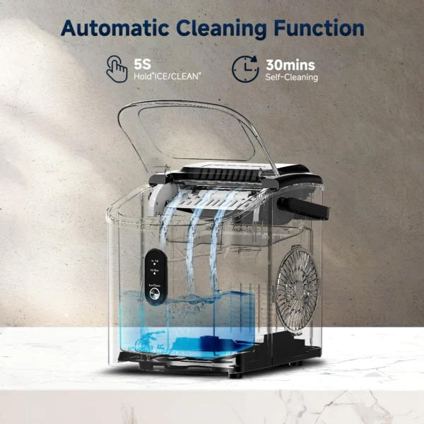 SIMZLIFE Portable Ice Maker Machine 26.5lbs/Day 9 Cubes in 6 Mins with Auto-Cleaning Basket and Scoop for Kitchen Office Party - Image 5
