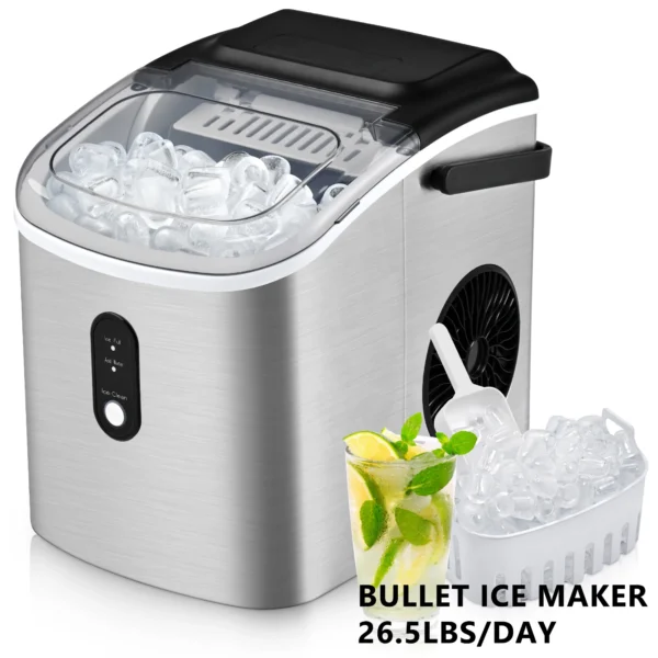 SIMZLIFE Portable Ice Maker Machine 26.5lbs/Day 9 Cubes in 6 Mins with Auto-Cleaning Basket and Scoop for Kitchen Office Party - Image 13