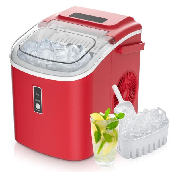 SIMZLIFE Portable Ice Maker Machine 26.5lbs/Day 9 Cubes in 6 Mins with Auto-Cleaning Basket and Scoop for Kitchen Office Party - Image 8