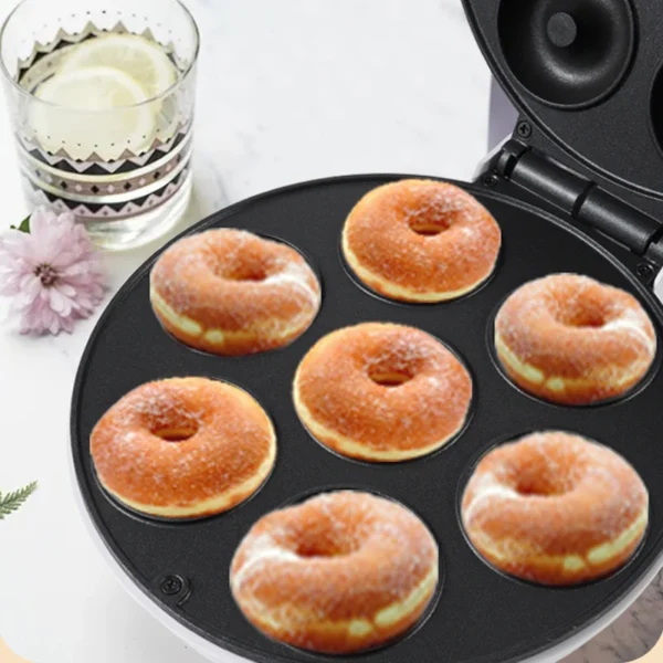 Mini Donut Maker Machine Non-stick Surface for Kids Breakfast Snack Desserts Makes Doughnuts White Color Home Applianc - Image 4