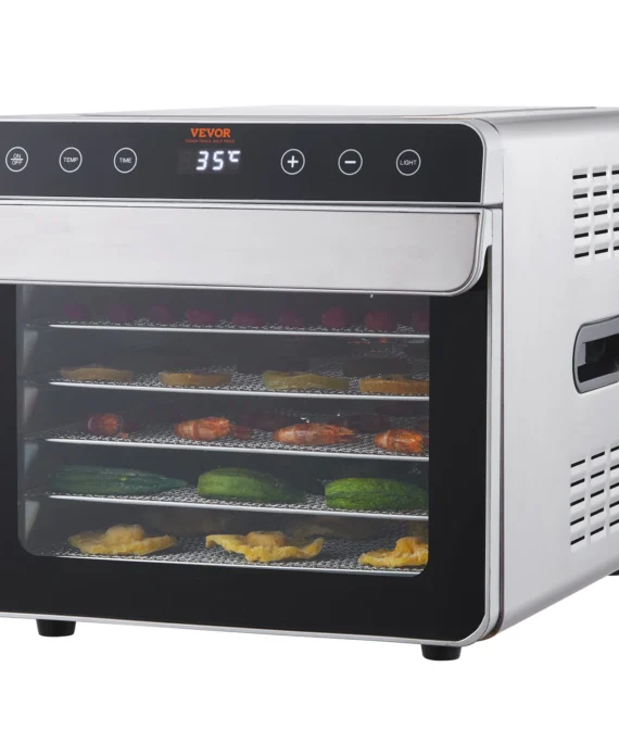 VEVOR 6 Trays Food Dehydrator Machine 700W Stainless Steel Electric Food Dryer w/ Digital Adjustable Timer & Temperature