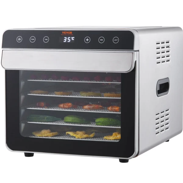 VEVOR 6 Trays Food Dehydrator Machine 700W Stainless Steel Electric Food Dryer w/ Digital Adjustable Timer & Temperature