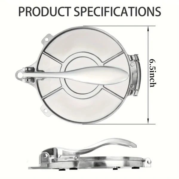 Dough Press Metal Dies Steel Flour Tortilla Press Dumpling Dough Tortillas Flour Bread Mold Sandwich Taco Press - 6.5 inch - Image 3