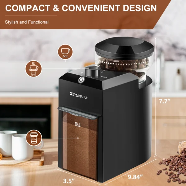 Automatic Burr Mill Coffee Grinder Electric Coffee Bean Grinding With 28 Adjustable Gears for Espresso French Press Drip Coffee - Image 6