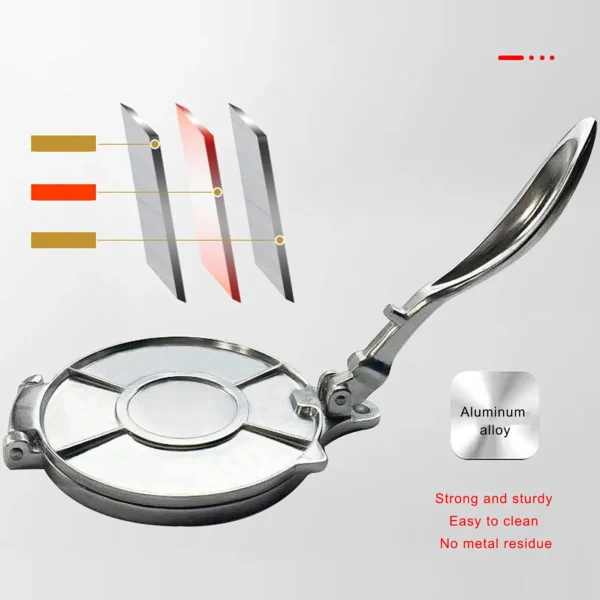 Dough Press Metal Dies Steel Flour Tortilla Press Dumpling Dough Tortillas Flour Bread Mold Sandwich Taco Press - 6.5 inch - Image 5