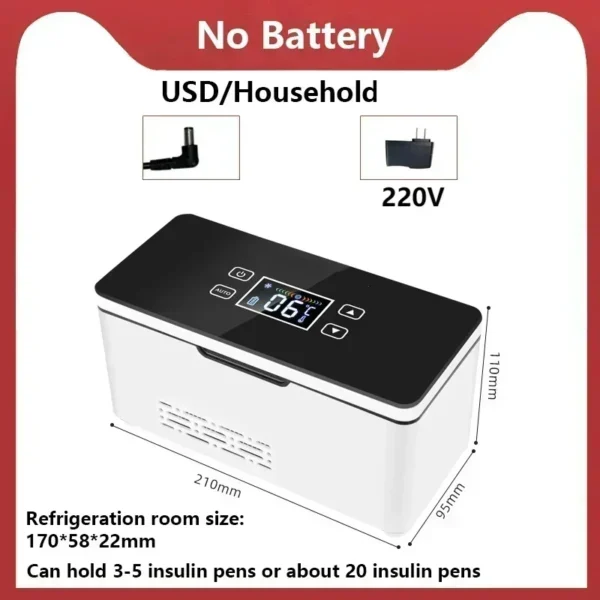 5V 110V-240V Portable Insulin Refrigerator Mini Home 0-18℃ Refrigeration USB Rechargeable Small Refrigerator No Battery - Image 5