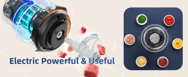 Food Processor Electric Meat Grinder 500W Food Chopper 2 Speed for Vegetable Kitchen Cutter Medium Super Chopping Grinding - Image 9