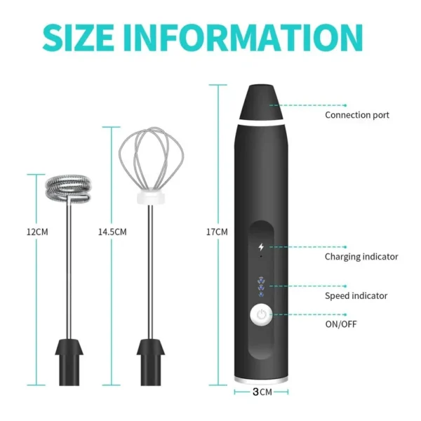 Portable Electric Milk Frothers Handheld Blender USB Mini Coffee Maker Whisk Mixer Cappuccino Cream Egg Beater Food Blender - Image 9