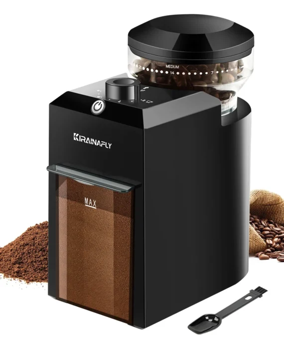 Automatic Burr Mill Coffee Grinder Electric Coffee Bean Grinding With 28 Adjustable Gears for Espresso French Press Drip Coffee
