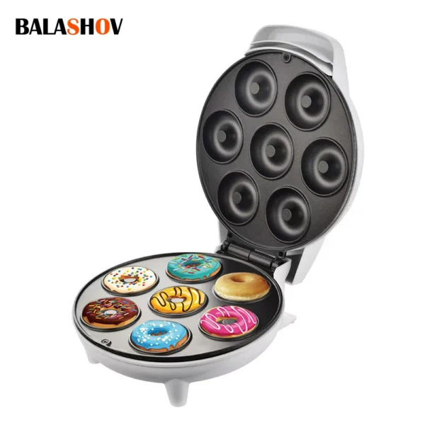 Mini Donut Maker Machine Non-stick Surface for Kids Breakfast Snack Desserts Makes Doughnuts White Color Home Applianc - Image 2