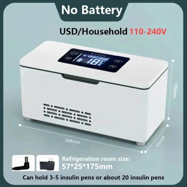 5V 110V-240V Portable Insulin Refrigerator Mini Home 0-18℃ Refrigeration USB Rechargeable Small Refrigerator No Battery - Image 6