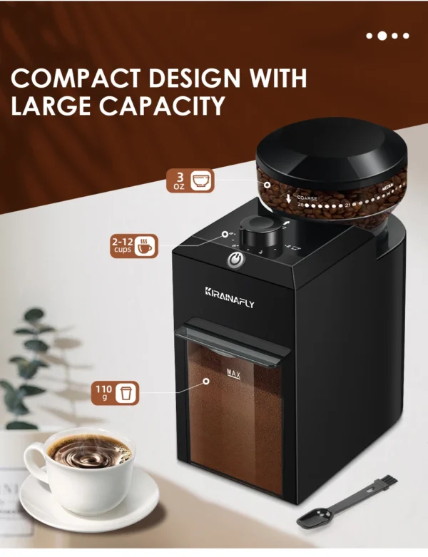 Automatic Burr Mill Coffee Grinder Electric Coffee Bean Grinding With 28 Adjustable Gears for Espresso French Press Drip Coffee - Image 15