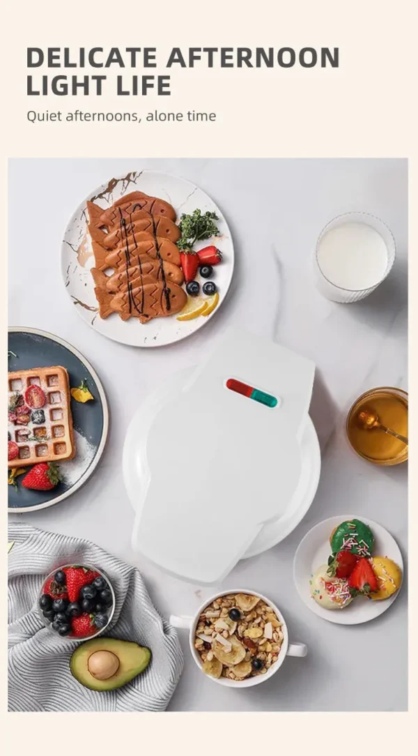 Mini Donut Maker Machine Non-stick Surface for Kids Breakfast Snack Desserts Makes Doughnuts White Color Home Applianc - Image 13