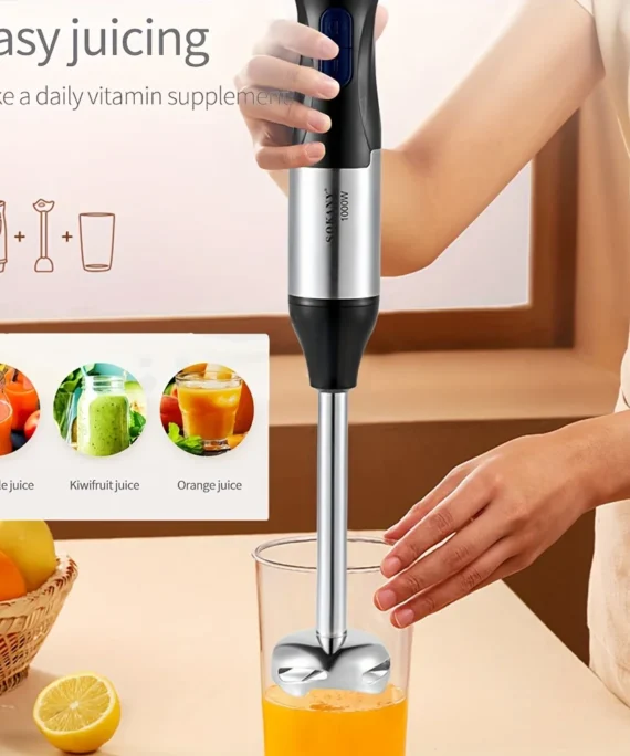 SK-1711-4 Multi-functional Household Cooking Machine，Hand-held Mixer Electric Egg Beater，Juicer，Anti-splash，Easy To Operate