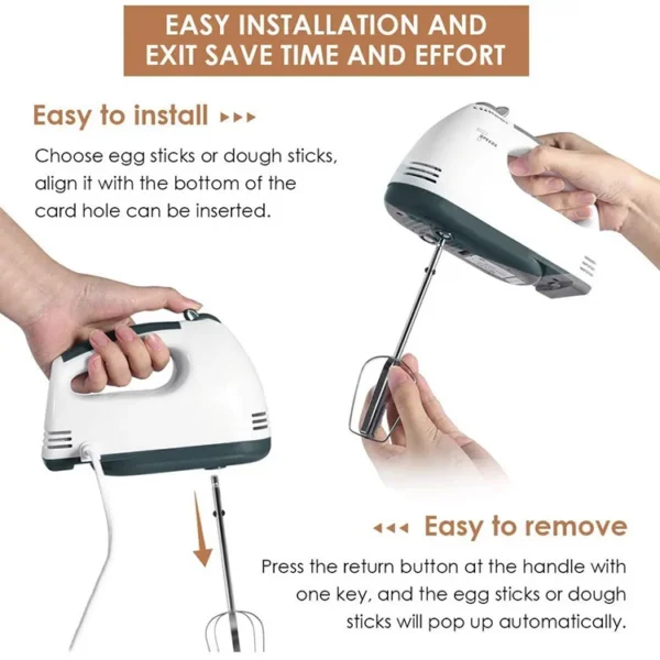 Multifunctional Electric Food Blender 7 Speed Mini Mixer Food Cake Baking Dough Mixer Handheld Mixer Egg Beater Automatic Cream - Image 8