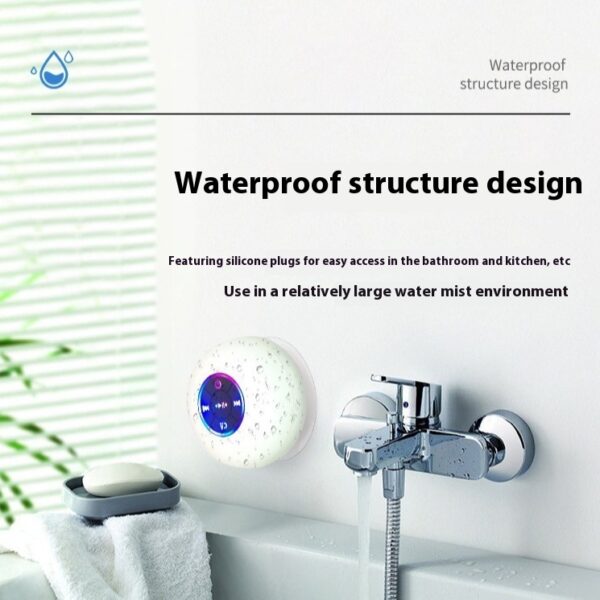 BTS07 Large Suction Cup Waterproof Bluetooth Audio With Light - Image 4