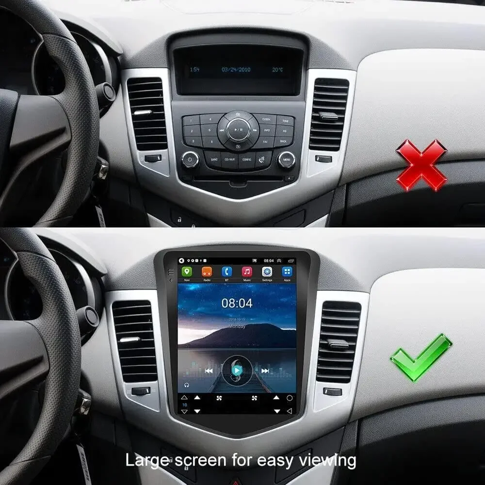 Car Stereo For Chevy Cruze 2009-2015 Android 13 9.7 Inch Screen Car in-Dash GPS Navigation Wireless Carplay WiFi Free Camera - Image 2